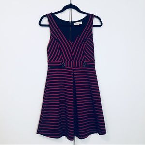 Red and blue striped sailor dress